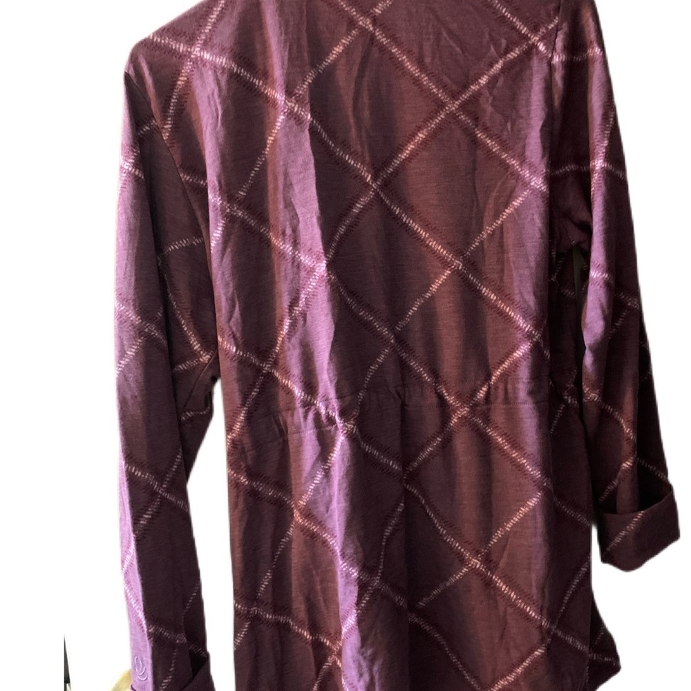New! Cuddl Duds Top Wrap. Comfortwear Violet Windowpane Cascade Front.Large - Picture 4 of 4